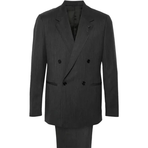 Double Breasted Suits, male, , Size: M Textured Blazer and Trousers Set - Lardini - Modalova