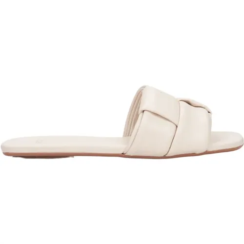 Damen Patch Leder Slide Sandalen Er00115228 - Estro - Modalova