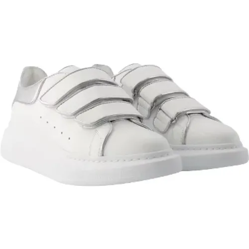 Silver Leather Sneakers - Platform, Velcro Closure , female, Sizes: 3 UK - alexander mcqueen - Modalova