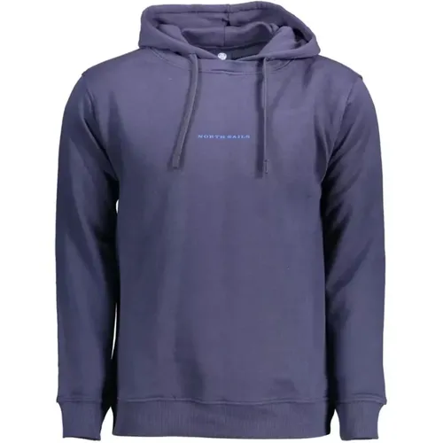 Blauer Baumwoll-Hoodie mit Druck , Herren, Größe: L - North Sails - Modalova