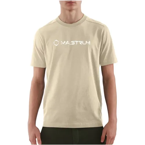 Cracked Logo Tee Classic Fit Style , male, Sizes: XL, S, L, M - Ma.strum - Modalova