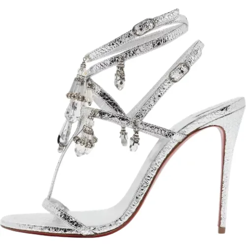 Pre-owned Sandals, female, , Size: 9 US Pre-owned Silver sandals - Christian Louboutin Pre-owned - Modalova