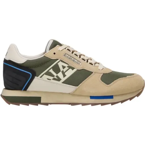 Sneakers, male, , Size: 7 US Beige/Green Running Sneakers - Napapijri - Modalova