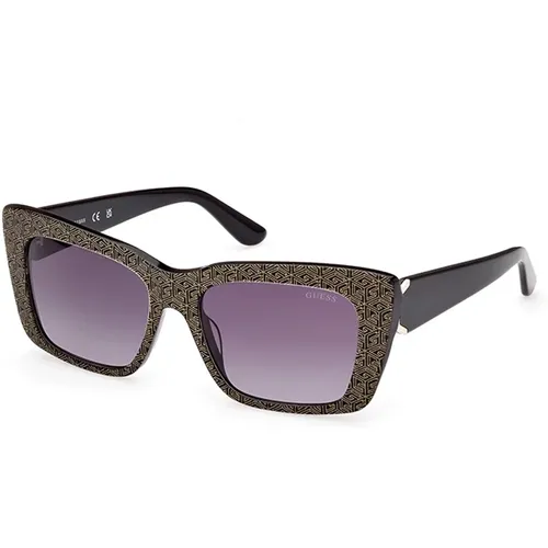 Stilvolle Schwarze Verlaufssonnenbrille , Damen, Größe: 55 MM - Guess - Modalova