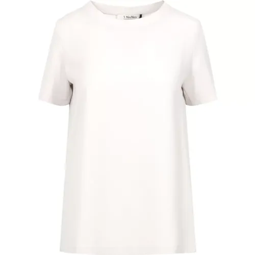 T-Shirts, female, , Size: XS Grey Crew Neck Jacket Fluid Pattern - Max Mara - Modalova