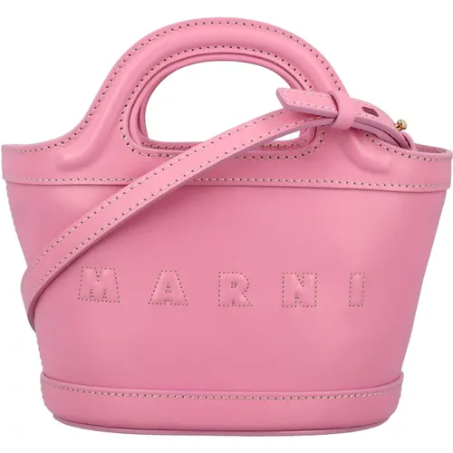 Rosa Tropicalia Lederhandtasche - Marni - Modalova