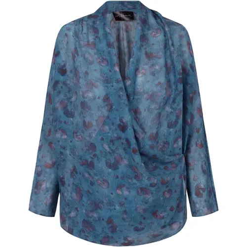 Sophia, silk blouse island print , female, Sizes: 2XL, S, M, XS, L, XL - Cortana - Modalova