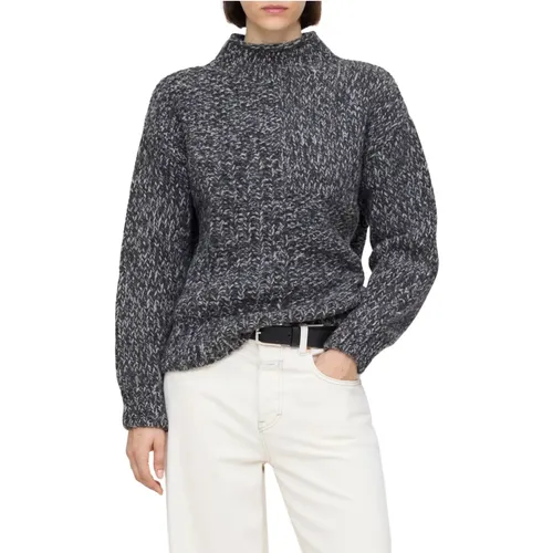 Turtlenecks, female, , Size: S Thick Knit Mouliné Turtleneck Sweater - closed - Modalova