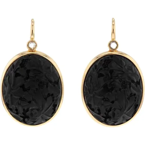 Elegant Victoria Jet Dia Rose Cut Earrings , female, Sizes: ONE SIZE - Pomellato - Modalova