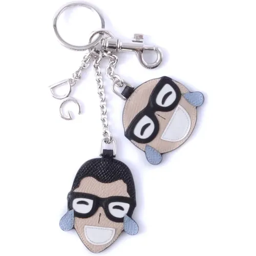 Keyrings, male, , Size: ONE SIZE Men`s Designers Laughing Key Holder - Dolce & Gabbana - Modalova