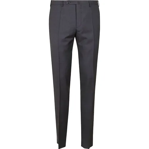 Suit Trousers, male, , Size: M Slim Fit Wool Pants in Medium Grey - Incotex - Modalova