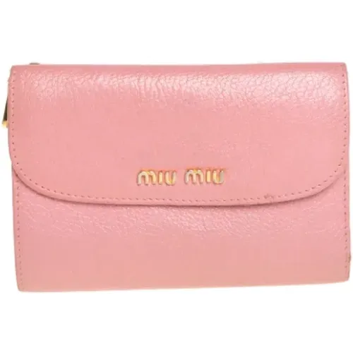 Pre-owned Leather wallets , female, Sizes: ONE SIZE - Miu Miu Pre-owned - Modalova