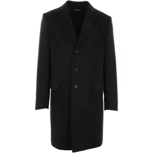 Single-Breasted Coats, male, , Size: M Wool Cashmere Coat - Ermenegildo Zegna - Modalova