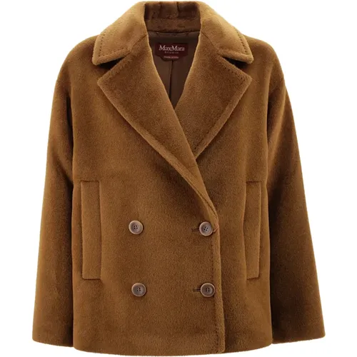 Braune Alpaka Woll Caban Jacke - Max Mara Studio - Modalova