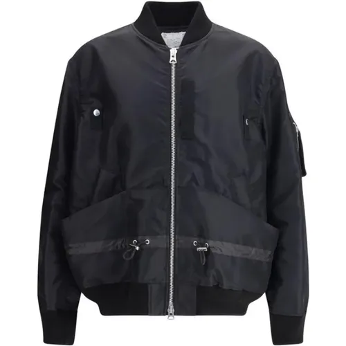 Bomber Jackets, male, , Size: M Oversized Ribbed Jacket with Maxi Pockets - Sacai - Modalova