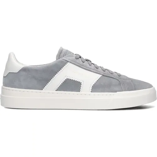 Niedrige Herren Sneakers Grau Wildleder - Santoni - Modalova