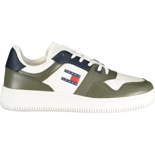 Grüner Polyester-Sneaker mit Gepolsterter Sohle , Herren, Größe: 40 EU - Tommy Hilfiger - Modalova