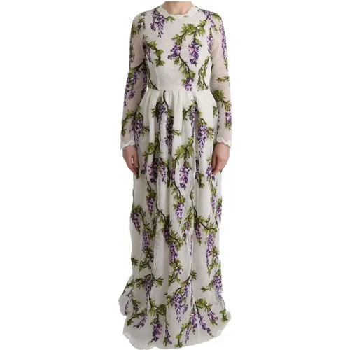 Floral Embroidered Maxi Dress , female, Sizes: XS - Dolce & Gabbana - Modalova