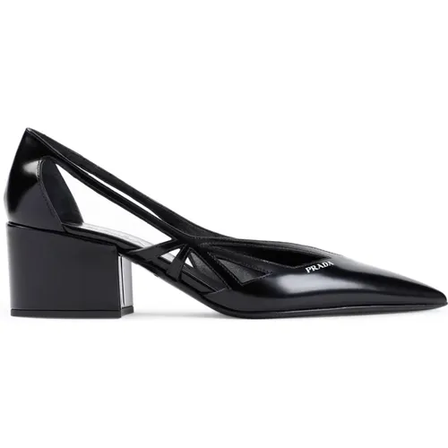 Leather Pumps Elegant Style , female, Sizes: 5 1/2 UK, 7 UK, 4 UK - Prada - Modalova