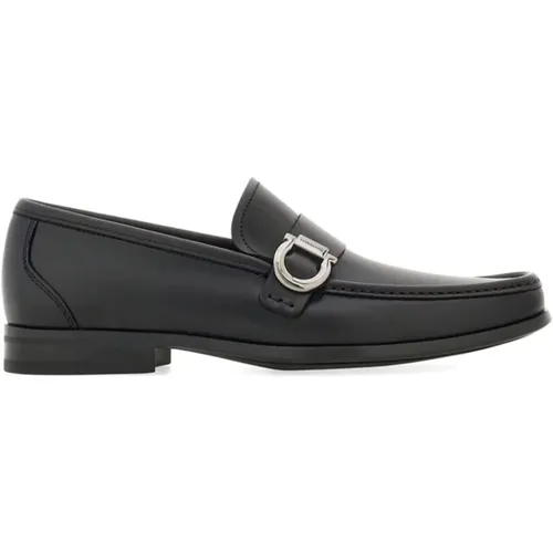 Loafers, male, , Size: 8 1/2 US Leather Band Loafers - Salvatore Ferragamo - Modalova