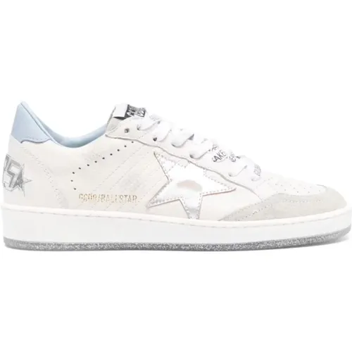Leather Sneakers with Silver Star , female, Sizes: 7 UK - Golden Goose - Modalova