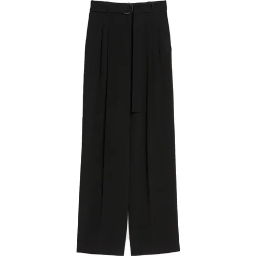 Fluid Trousers with Double Pleats , female, Sizes: XS, S - Max Mara Studio - Modalova