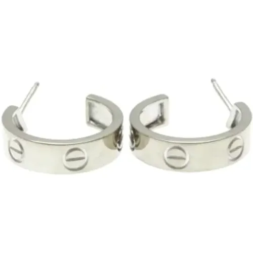 Pre-owned Jewellery, female, , Size: ONE SIZE Pre-owned White Gold earrings - Cartier Vintage - Modalova