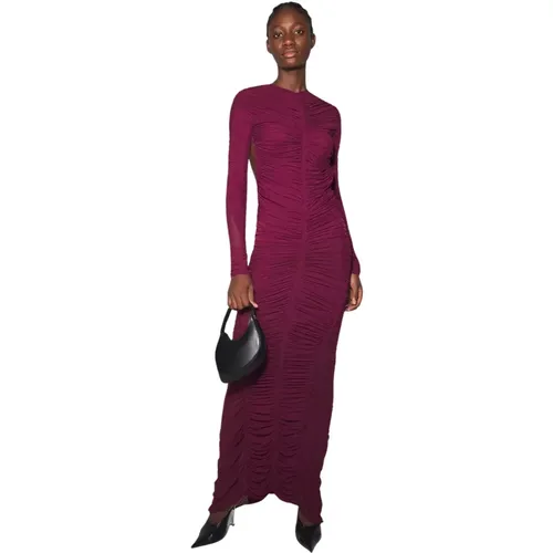 Burgund Maxi Kleid mit Rückenausschnitt - Mugler - Modalova