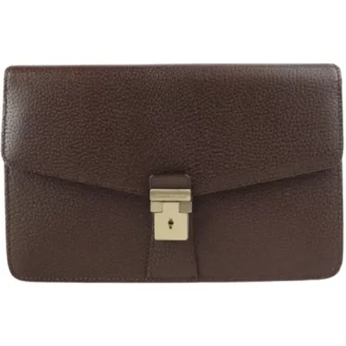 Pre-owned Clutches, female, , Size: ONE SIZE Pre-owned Leather clutches - Salvatore Ferragamo Pre-owned - Modalova