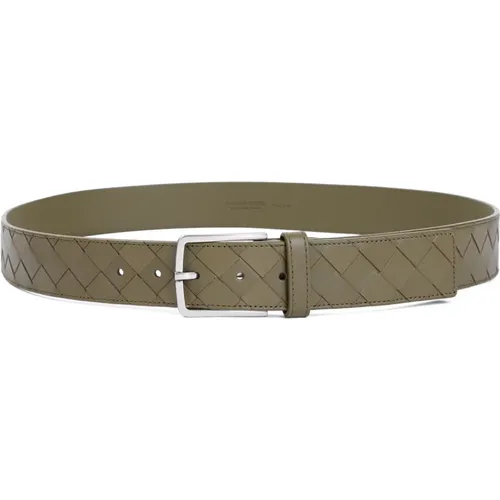 Leather Belt with Silver Buckle , male, Sizes: 95 CM, 105 CM, 100 CM - Bottega Veneta - Modalova