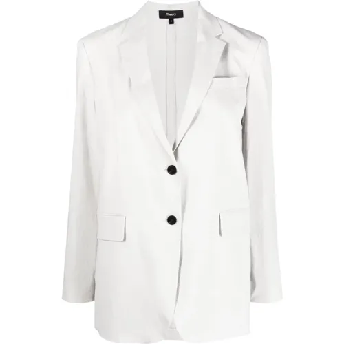 Oversized Linen Blend Jacket , female, Sizes: S - Theory - Modalova