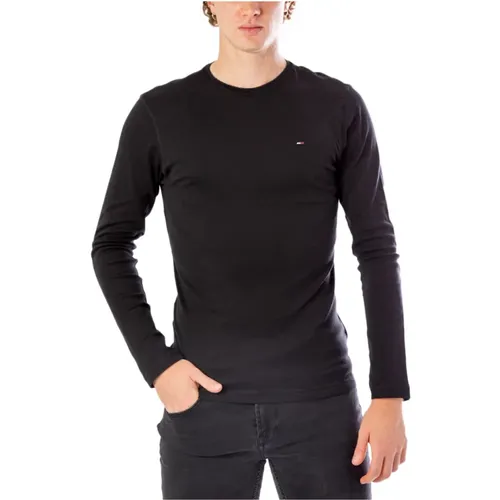 Langarm Baumwoll-T-Shirt Herbst/Winter , Herren, Größe: 2XL - Tommy Jeans - Modalova