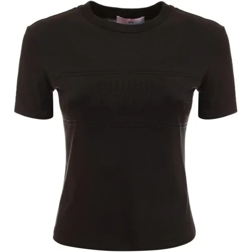 Schwarze T-Shirts und Polos , Damen, Größe: S - Chiara Ferragni Collection - Modalova