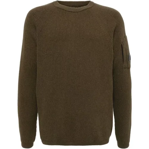 Grüner Wollmischstrickpullover , Herren, Größe: L - C.P. Company - Modalova