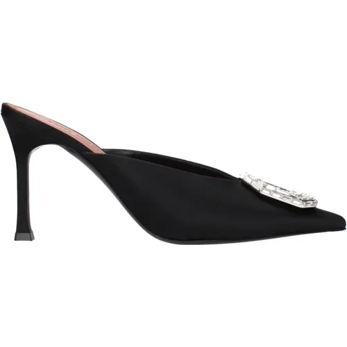 Heeled Mules, female, , Size: 7 1/2 US Satin High Heel Pumps - Amina Muaddi - Modalova