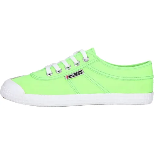 Neon Canvas Schuh Grün Gecko , Damen, Größe: 38 EU - Kawasaki - Modalova