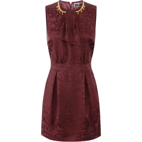 Bordeaux Crepe Jacquard Minikleid - Elisabetta Franchi - Modalova