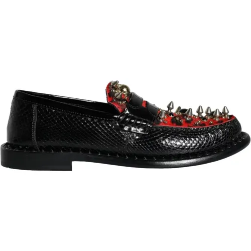 Leopard Print Loafers Shoes , female, Sizes: 7 1/2 UK - Dolce & Gabbana - Modalova