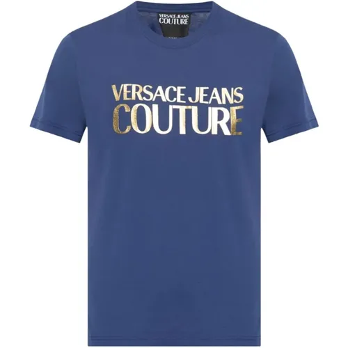 Blaue T-Shirts und Polos , Herren, Größe: L - Versace Jeans Couture - Modalova