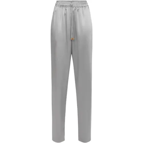 Grey Jogger Trousers with Golden Details , female, Sizes: S, M, 2XL, L, XL - Elisabetta Franchi - Modalova