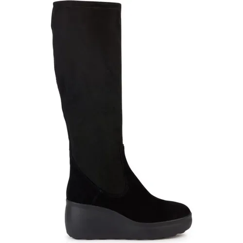 Schwarze Damen Stiefeletten , Damen, Größe: 40 EU - Geox - Modalova