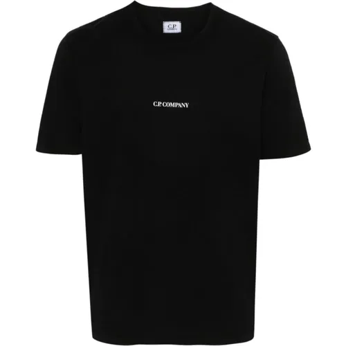 Kurzarm T-Shirt in Grün , Herren, Größe: L - C.P. Company - Modalova