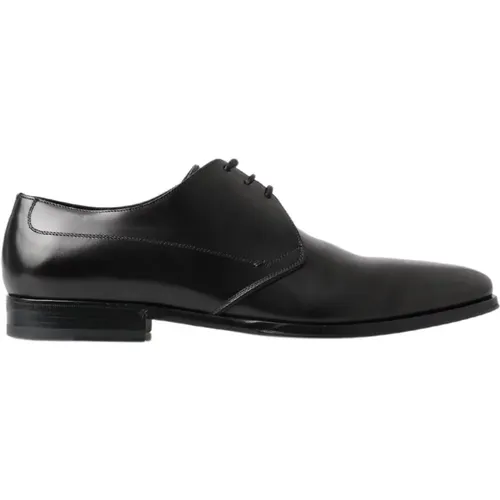 Schwarze Leder Derby Schuhe , Herren, Größe: 39 EU - Dolce & Gabbana - Modalova