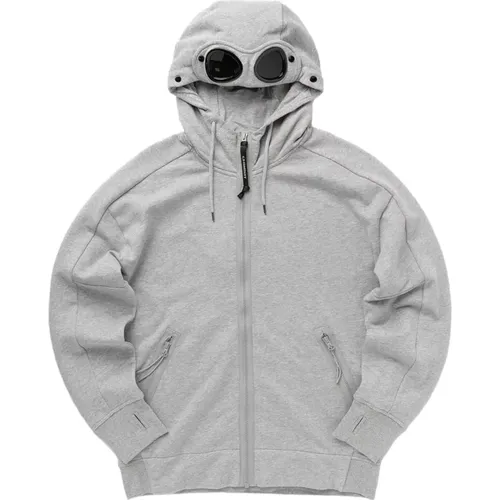 Zip-throughs, male, , Size: XL Goggle Zipped Hooded Sweatshirt - C.P. Company - Modalova