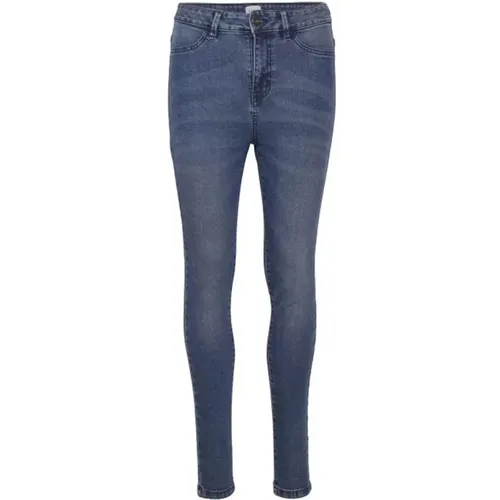 Skinny-Fit High Waist Jeans, Klassische Blaue Waschung - Saint Tropez - Modalova