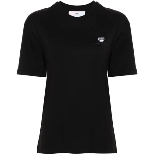 Schwarze T-Shirts und Polos von Chiara Ferragni , Damen, Größe: 2XS - Chiara Ferragni Collection - Modalova