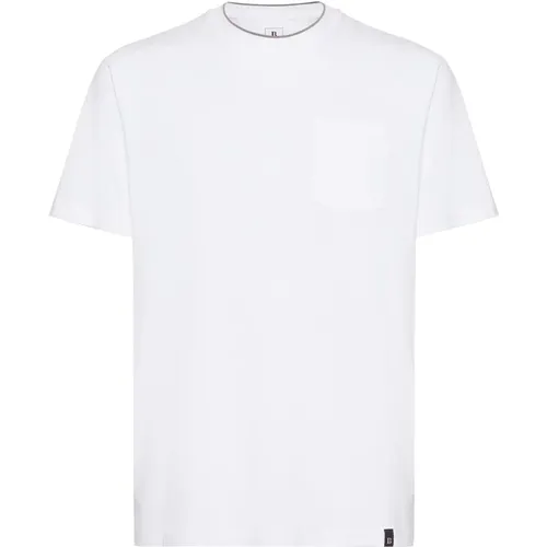 T-Shirt aus Baumwolle und Tencel-Jersey , Herren, Größe: L - Boggi Milano - Modalova