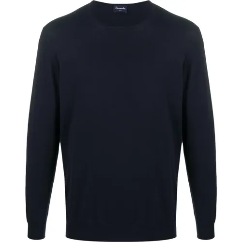 Cotton Crew Neck Sweater , male, Sizes: XL, L, M - Drumohr - Modalova