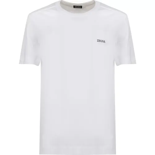Weißes Baumwoll Rundhals T-Shirt,T-Shirts - Ermenegildo Zegna - Modalova