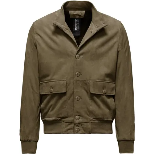 Classic Walt Suede Bomber Jacket , male, Sizes: M, XL, 3XL, L, 2XL - BomBoogie - Modalova